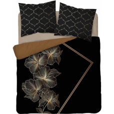 Kokvilnas gultasveļa 160x200 melni sarkani ziedi 4859 A Holland Home 73