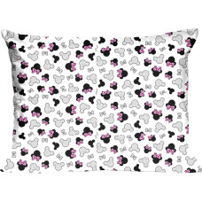 Kokvilnas spilvendrāna 70x80 130K pele balta melna rozā bantītes Kids 24