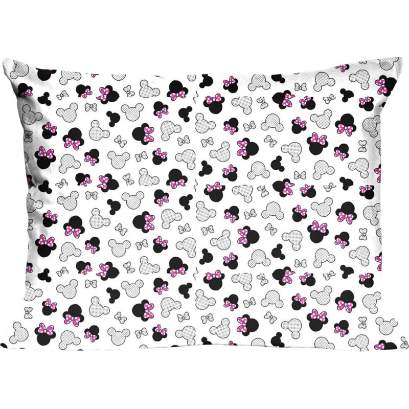 Kokvilnas spilvendrāna 70x80 130K pele balta melna rozā bantītes Kids 24