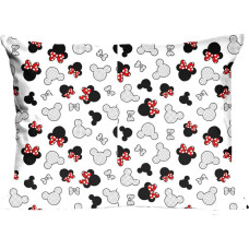 Kokvilnas spilvendrāna 40x60 131K pele balta melna sarkana bantītes Kids 24