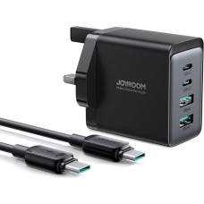 Joyroom GaN PD 67W tīkla lādētājs 2x USB-C 2x USB-A UK spraudnis melns