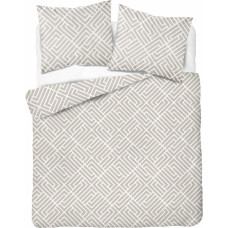 Kokvilnas gultas veļa 180x200 bēša ģeometrija 4849 B Kokvilna 74