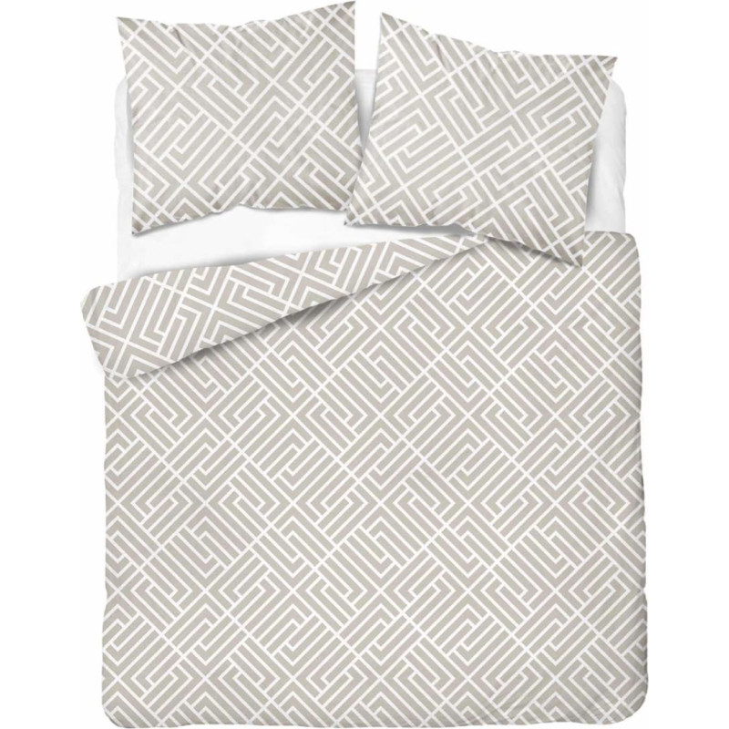 Kokvilnas gultas veļa 180x200 bēša ģeometrija 4849 B Kokvilna 74