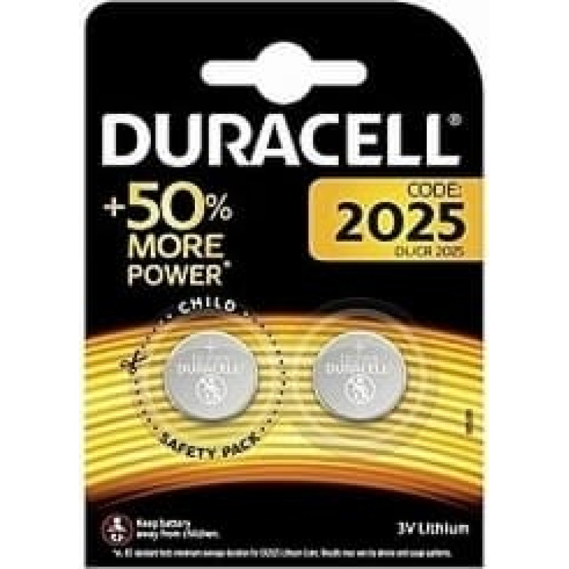 DURACELL DL2025 BLISTERA IEPAKOJUMĀ 2GB.