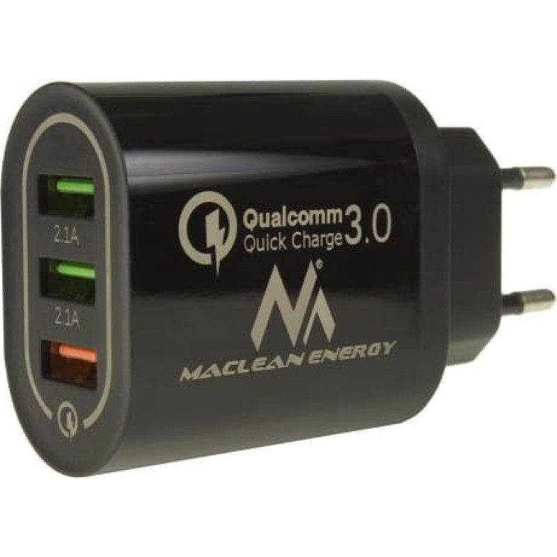 Maclean Energy MCE479B 3xUSB lādētājs QC 3.0