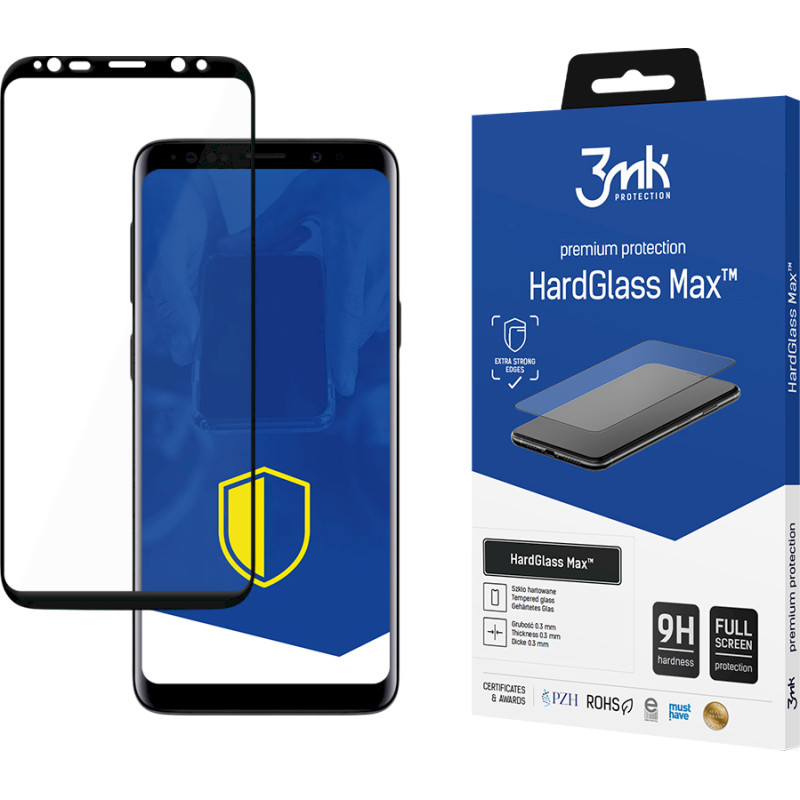 Samsung Galaxy S9 Plus Black - 3mk HardGlass Max™ screen protector