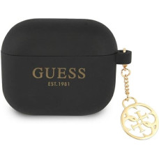 GUA3LSC4EK Guess 4G Charm silikona aizsargapvalks austiņām Apple Airpods 3 melns