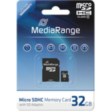 Mediarange SD MicroSD Card 32GB SD CL.10 inkl. Adapter