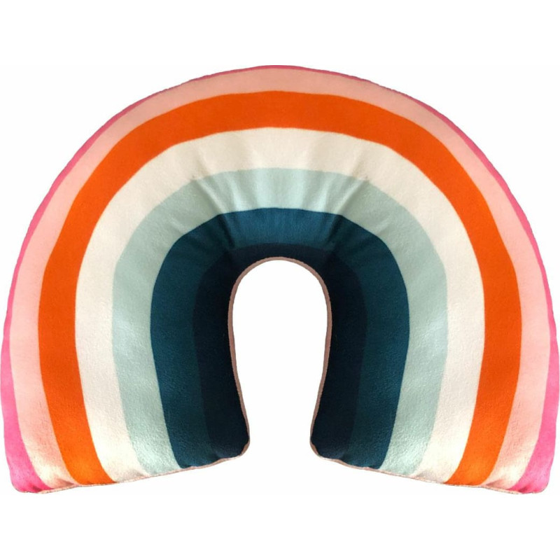 Varavīksnes krāsains plīša formas spilvens 25x32 cm