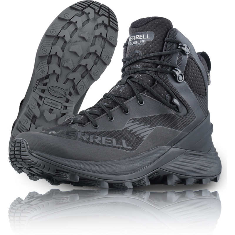 Merrell - Rogue Tactical GTX taktiskie zābaki - Vidēji - Gore-Tex - Vibram Zole - Melns - J005251 (42)