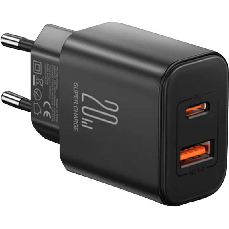 Charger Flash Joyroom  JR-TCF05, (EU) 20W A+C (black)