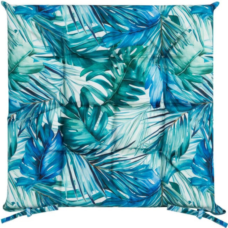 Sēdekļa spilvens 40x40x5 Dārza tirkīza dārza lapas ūdensizturīgas