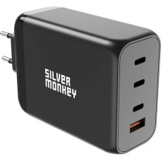 Silver Monkey SMA153 200W GaN Charger 3xUSB-C PD USB-A QC 3.0 - Black