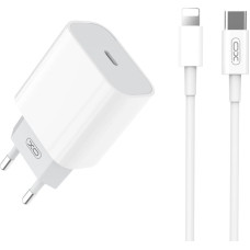 XO wall charger L77 PD 20W 1x USB-C white + Lightning - USB-C cable