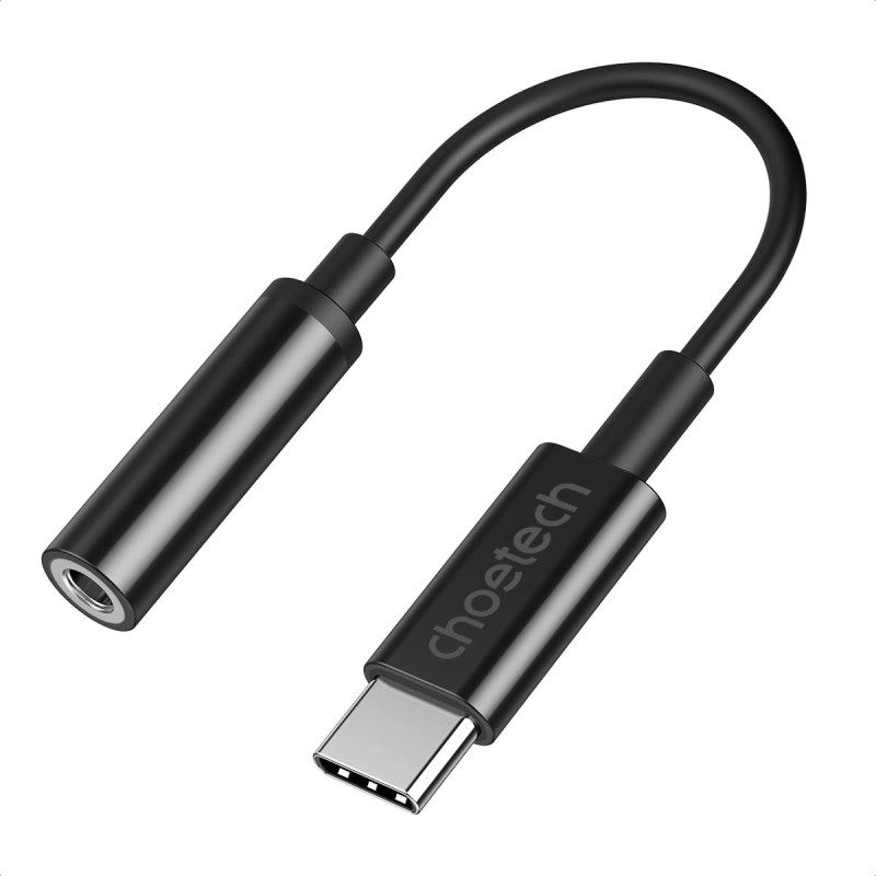 Choetech USB-C audio adapteris - ligzda 3.5mm 11cm, melns