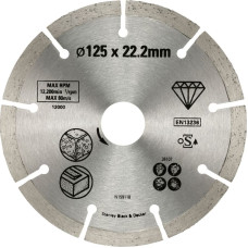 Stanley segmentēts dimanta disks ātrai betona griešanai, leņķa slīpmašīnām 125/22.2mm, [STA38107-XJ]