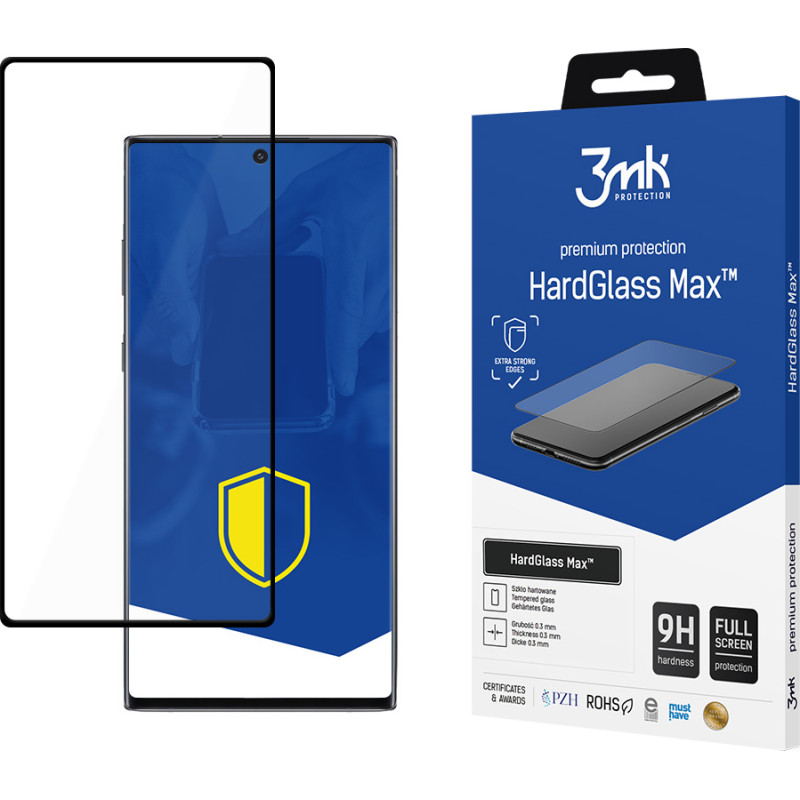 Samsung Galaxy Note 10+ Black - 3mk HardGlass Max™ FingerPrint screen protector