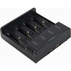 Bateriju lādētājs Gembird USB 4-slot Ni-MH + Li-ion Fast Battery Charger Black