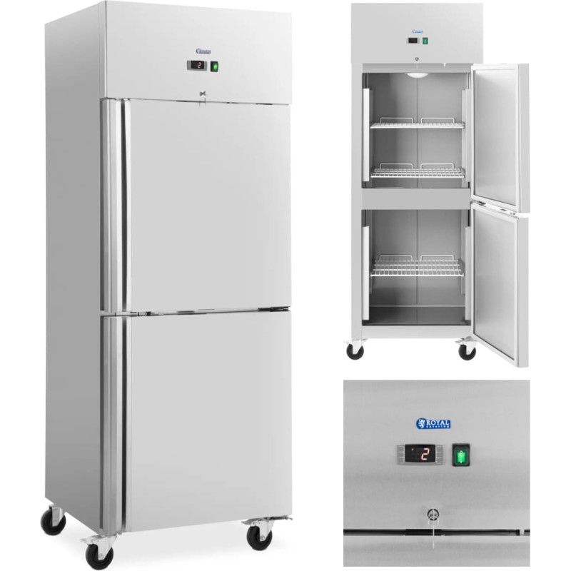 Royal Catering Ledusskapis, ēdinā&scaron;anas ledusskapis uz riteņiem, 2 durvis, 2-8C, 373 l