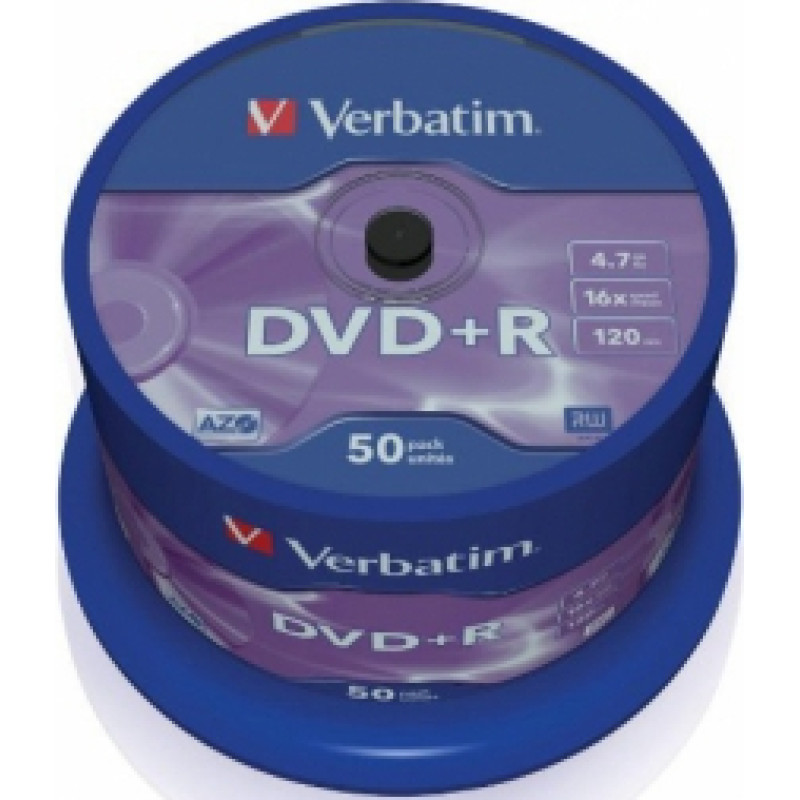 Matricas DVD+R AZO Verbatim 4.7GB 16x 50 Pack Spindle