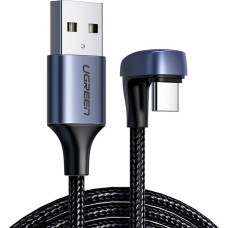 Angle cable USB2.0 Male to USB-C UGREEN 3A, 2m (black)