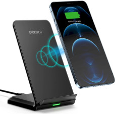 Choetech two-coil fast wireless charger 15W stand black + 1.2m micro USB cable (T524-F)