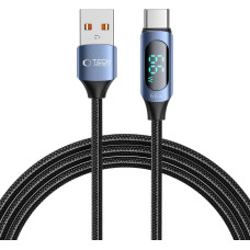 Tech-Protect UltraBoost Cable with LED Display USB-C | USB-A 66W 6A 2m - Blue