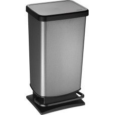 Rotho Paso waste bin for sorting  pedal mounted  40L  steel (PASO 40L juoda)