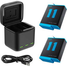 Telesin 3-slot charger box for GoPro Hero 9 | Hero 10 | Hero 11 | Hero 12 + 2 batteries (GP-BNC-901)