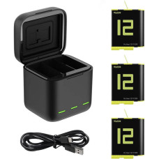 Box Telesin three-channel charger + 3 batteries for GoPro Hero 12 | 11 | 10 | 9 (GP-BNC-902-B)