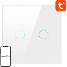 Smart Light Switch ZigBee Avatto LZTS02-EU-W2 2 Way No Neutral TUYA (white)