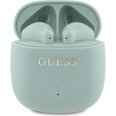 Guess słuchawki Bluetooth GUTWSJ14ESGN    TWS + stacja dokująca zielony|green Printed Classic Logo