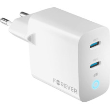 Forever TC-06-65CC GaN PD QC charger 2x USB-C 65W white