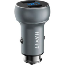 HAVIT car charger H214 LED ring 2xUSB grey