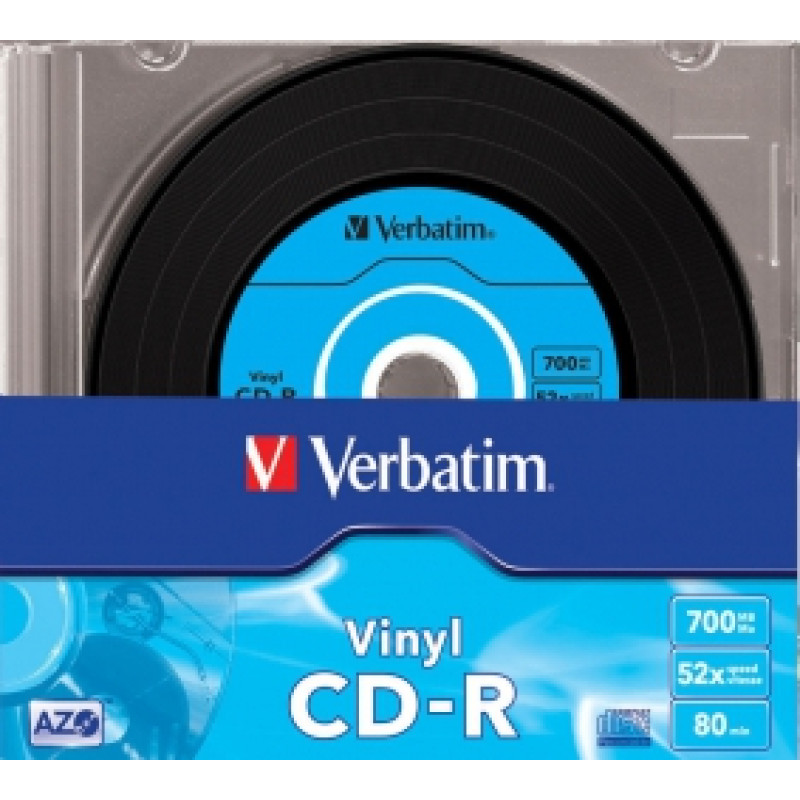 Matricas CD-R AZO Verbatim 700MB Vinyl 1x-52x, 10 Pack Slim