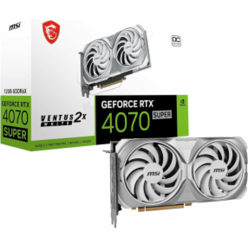 Videokarte MSI GeForce RTX 4070 SUPER 12GB VENTUS 2X WHITE OC (DLSS 3)