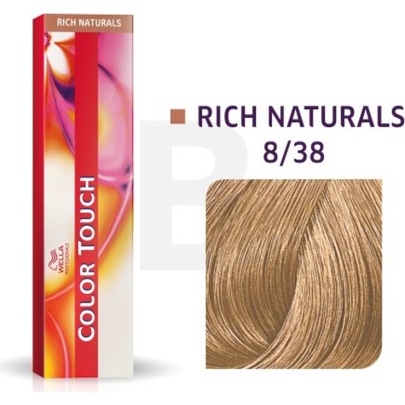 Wella Professionals Color Touch Rich Naturals profesionālā demi-permanentā matu krāsa ar daudzdimensiju efektu 8|38 60 ml