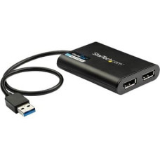 Startech .com USB 3.0 to Dual DisplayPort Adapter 4K 60Hz, DisplayLink Certified, Video Converter with External Graphics Card - Mac & PC (USB32DP24K60) - DisplayPort adapter - USB Type A to DisplayPort - 30 cm