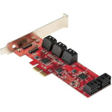 Startech .com SATA PCIe Card, 10 Port PCIe SATA Expansion card, 6Gbps SATA Card, Low|Full Profile, Stacked SATA Connectors, ASM1062 Non-Raid SATA Controller Card | Adapter - PCI Express to SATA Converter - storage controller - SATA 6Gb|s - PCIe 2.0 x2