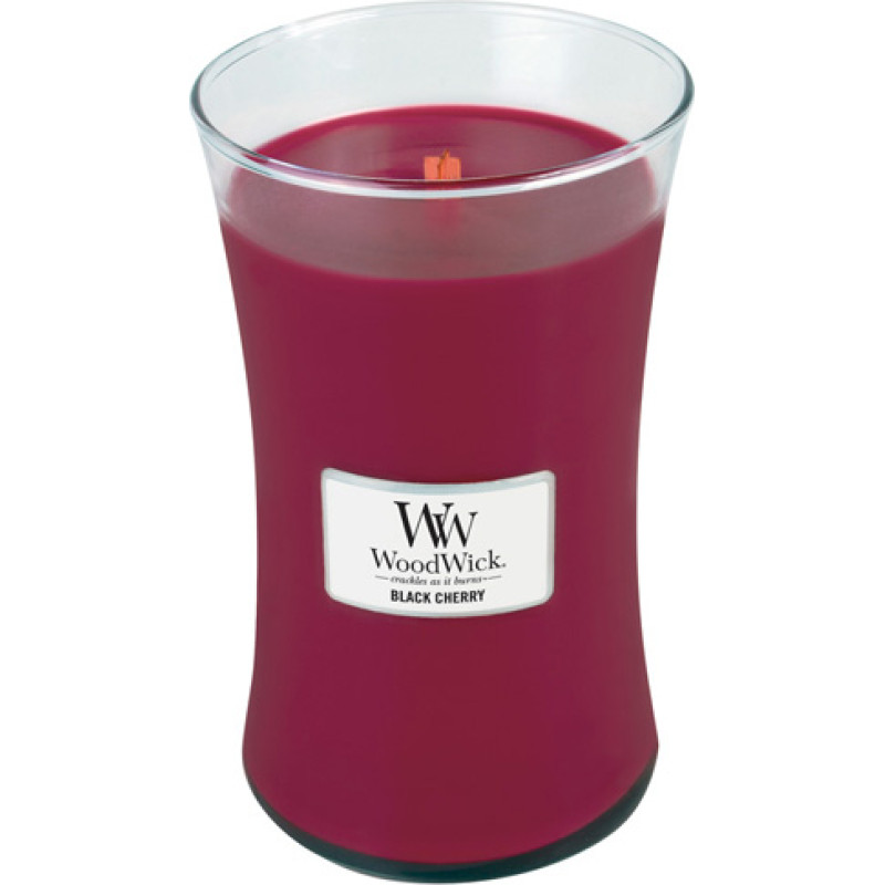 Woodwick Black Cherry scented candle with wooden wick 609,5 g