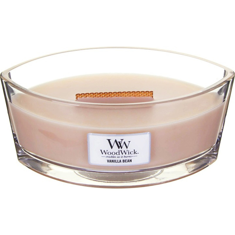 Woodwick Vanilla Bean scented candle with wooden wick 453,6 g