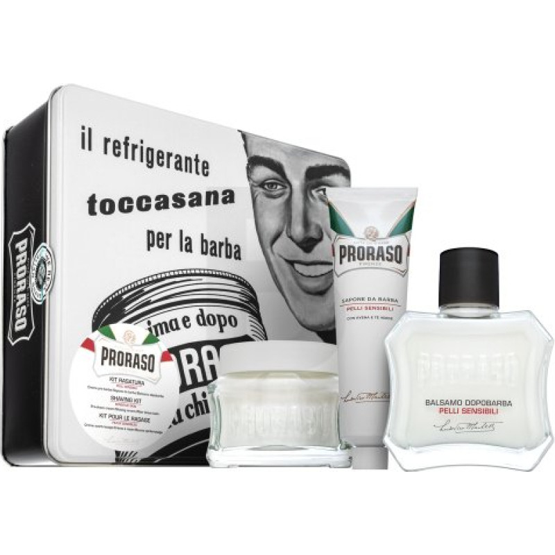 Proraso Vintage Selection bārdas kopšanas komplekts Sensitive 100 ml + 100 ml + 150 ml