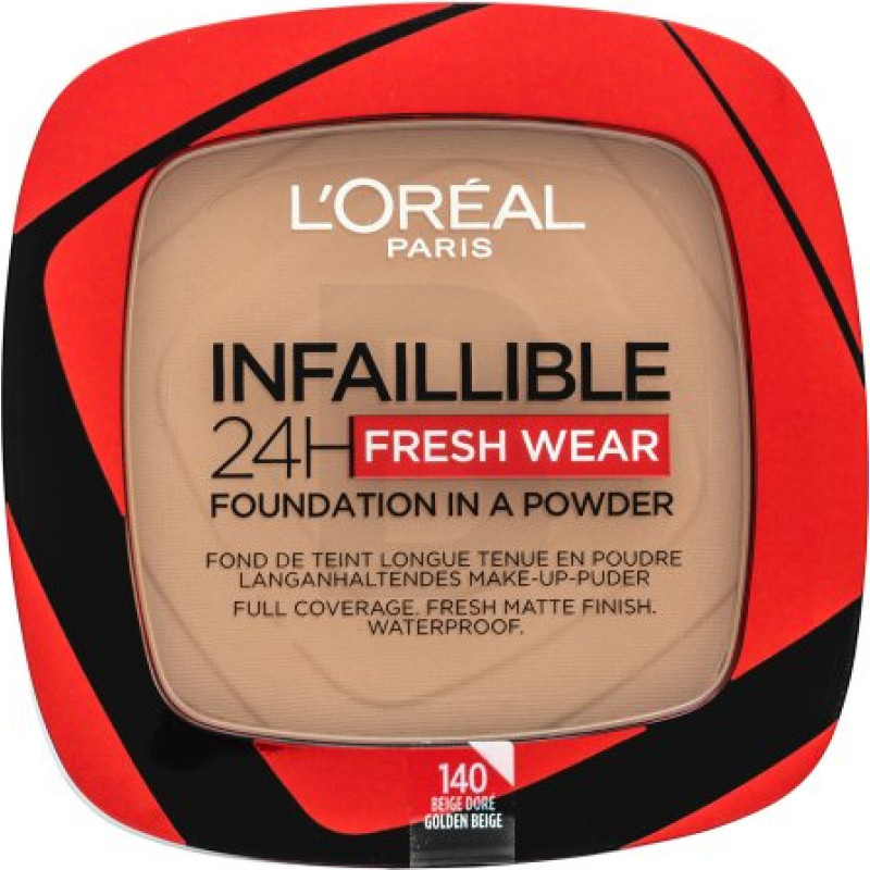 L´oréal Paris Infaillible 24H Fresh Wear Foundation pūderveida pūdera grims ar matējošu efektu 140 9 g