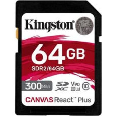 Kingston Canvas React Plus - flash memory card - 64 GB - SDXC UHS-II