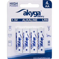 Alkaline battery Akyga AKY2068 AA LR6 Zn-MnO2, 1.5V|3050mAh 4pcs|blister