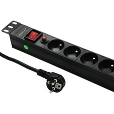 Power strip for RACK 19cali | 1U | 6A | PDU 6xSCHUKO | 2m