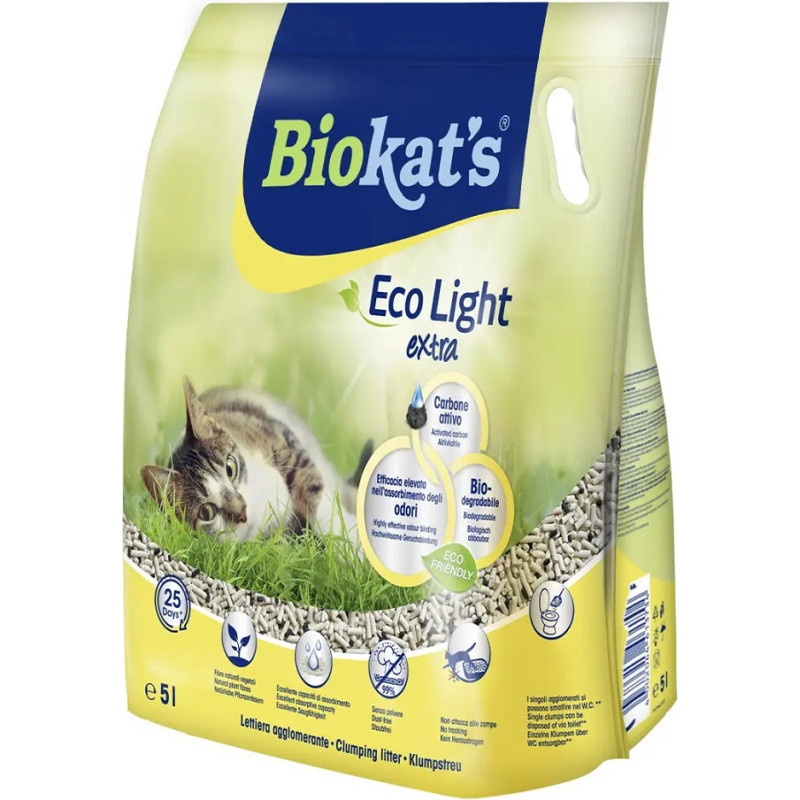 Eco Light Ekoloģiskie pakaiši kaķu tualetēm - Gimborn Biokat's Eco LIGHT EXTRA 5L
