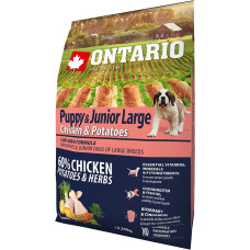 Ontario Sausā barība kucēniem - Ontario Puppy and Junior Large, Chicken and Potatoes, 2.25kg