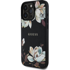 Guess PU Grained Magnolia MagSafe Case for iPhone 16 Pro Max Black