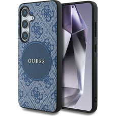 Etui Guess 4G Round Patch Classic Logo    MagSafe do Samsung Galaxy S25 Plus niebieski
